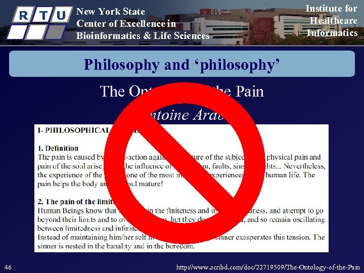 R T U New York State Center of Excellence in Bioinformatics & Life Sciences