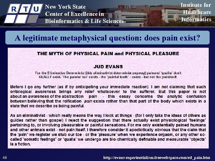 R T U New York State Center of Excellence in Bioinformatics & Life Sciences