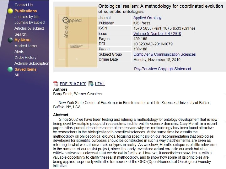 R T U New York State Center of Excellence in Bioinformatics & Life Sciences