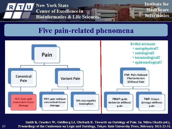 R T U Institute for Healthcare Informatics New York State Center of Excellence in