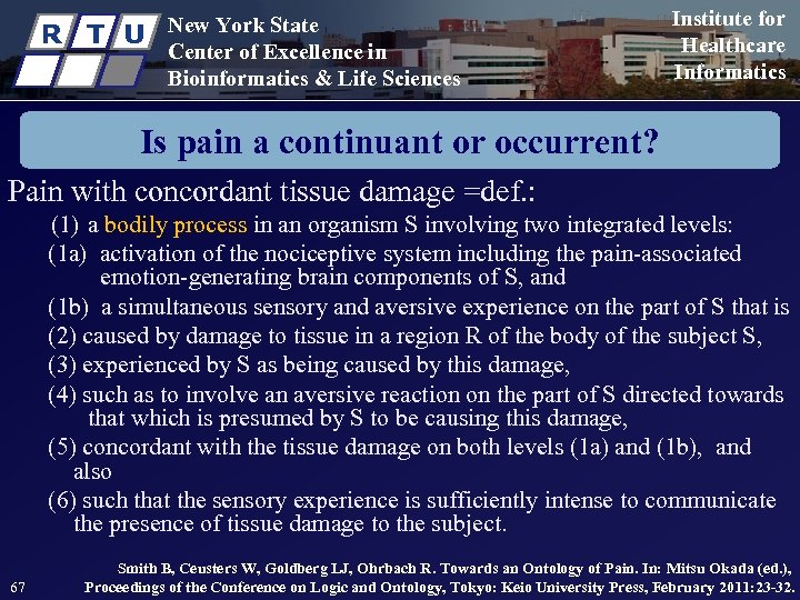 R T U New York State Center of Excellence in Bioinformatics & Life Sciences