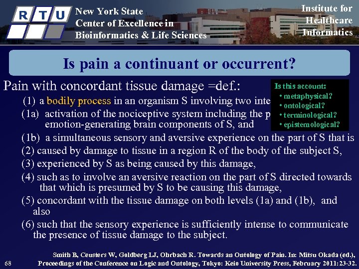 R T U New York State Center of Excellence in Bioinformatics & Life Sciences