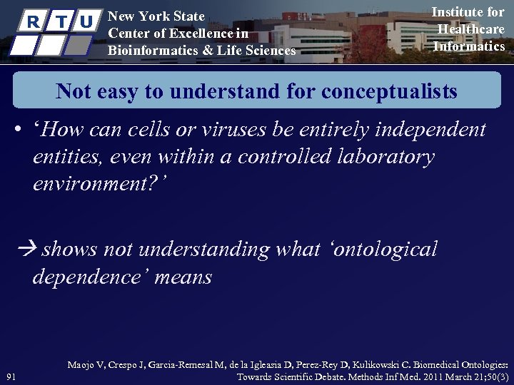 R T U New York State Center of Excellence in Bioinformatics & Life Sciences