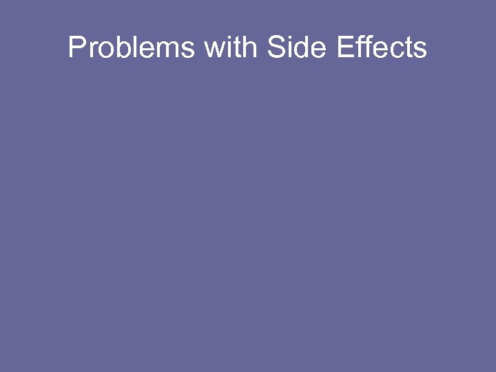 Problems with Side Effects 