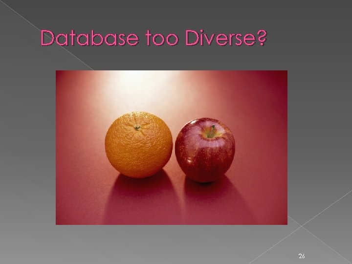Database too Diverse? 26 