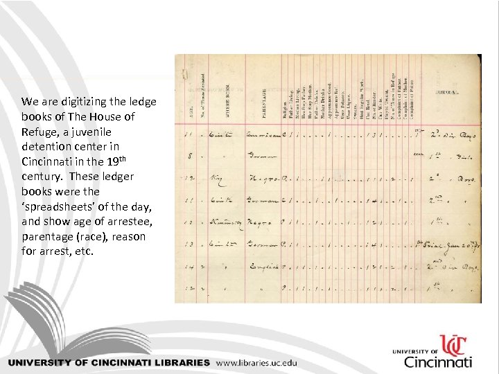 We are digitizing the ledge books of The House of Refuge, a juvenile detention