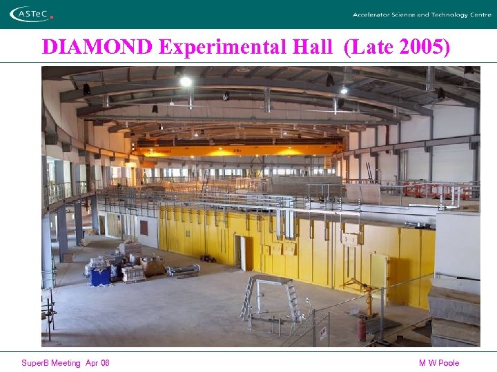 DIAMOND Experimental Hall (Late 2005) Super. B Meeting Apr 06 M W Poole 