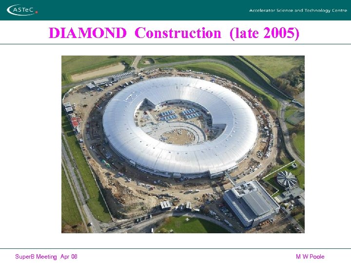 DIAMOND Construction (late 2005) Super. B Meeting Apr 06 M W Poole 
