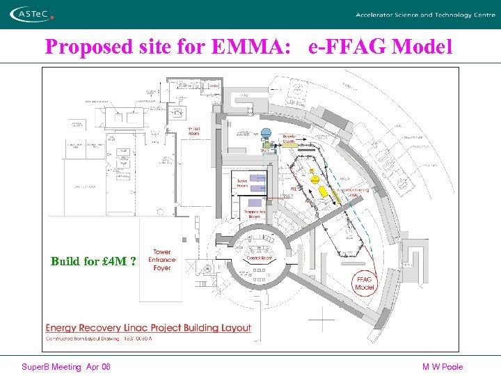 Proposed site for EMMA: e-FFAG Model Build for £ 4 M ? Super. B