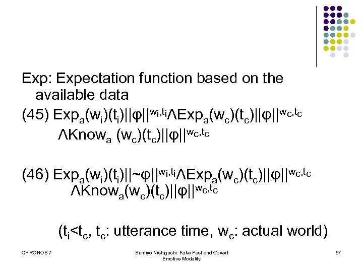 Exp: Expectation function based on the available data (45) Expa(wi)(ti)||φ||wi, tiΛExpa(wc)(tc)||φ||wc, tc ΛKnowa (wc)(tc)||φ||wc,