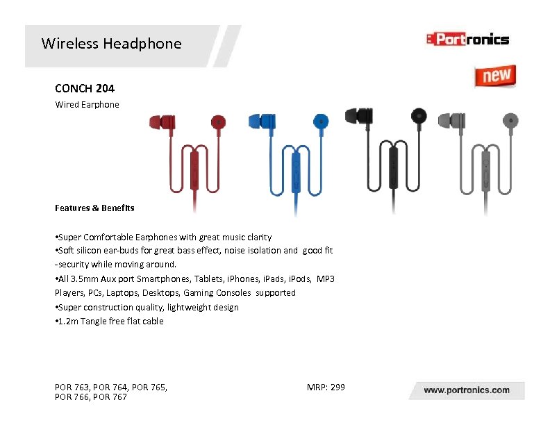 Wireless Headphone CONCH 204 Wired Earphone Features & Benefits • Super Comfortable Earphones with