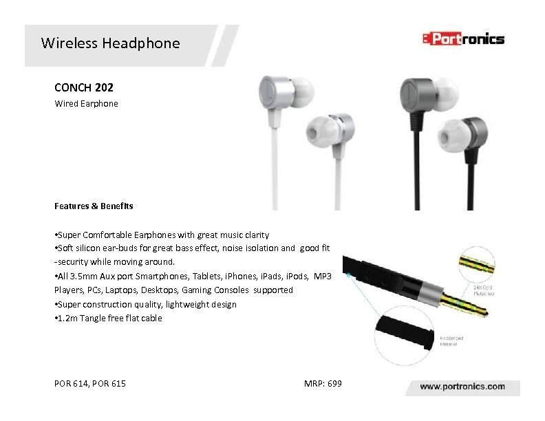 Wireless Headphone CONCH 202 Wired Earphone Features & Benefits • Super Comfortable Earphones with