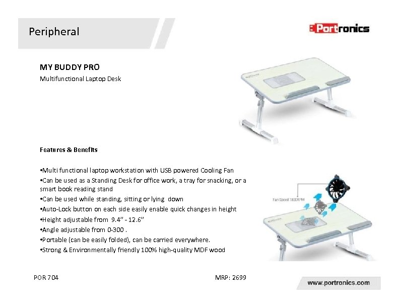 Peripheral MY BUDDY PRO Multifunctional Laptop Desk Features & Benefits • Multi functional laptop