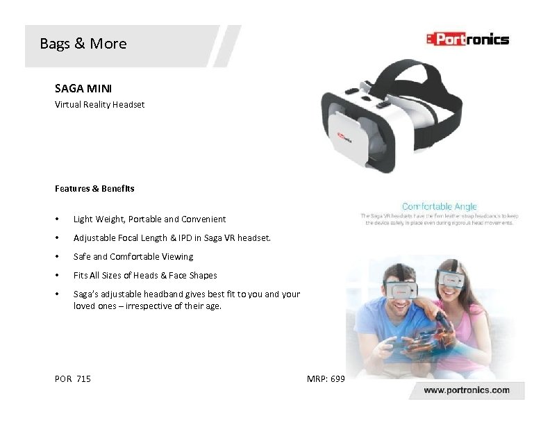 Bags & More SAGA MINI Virtual Reality Headset Features & Benefits • Light Weight,