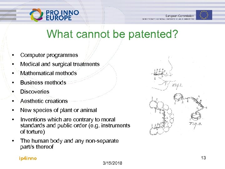 What cannot be patented? • Computer programmes • Medical and surgical treatments • Mathematical