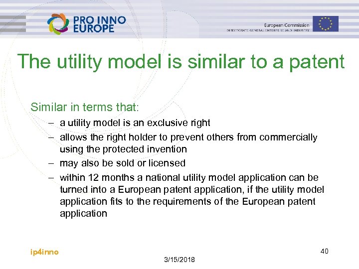 The utility model is similar to a patent Similar in terms that: – a