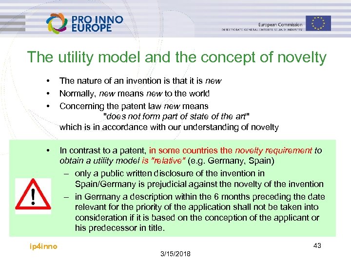 The utility model and the concept of novelty • • • The nature of