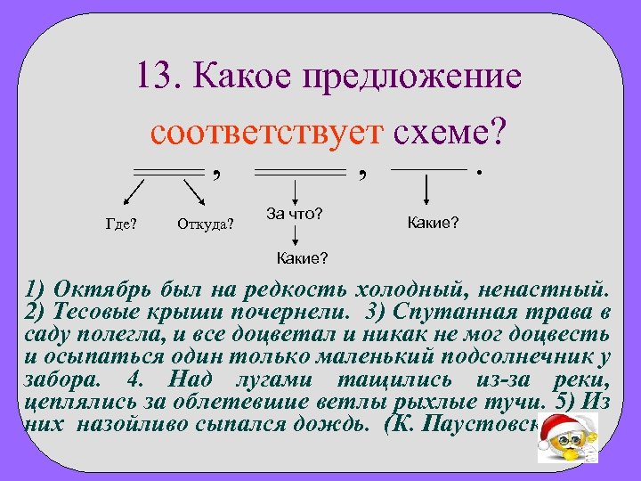 Среди предложений 3 5 найдите предложение которое соответствует данной схеме подлежащее