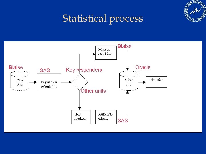 Statistical process Blaise SAS Oracle Key responders Other units SAS 