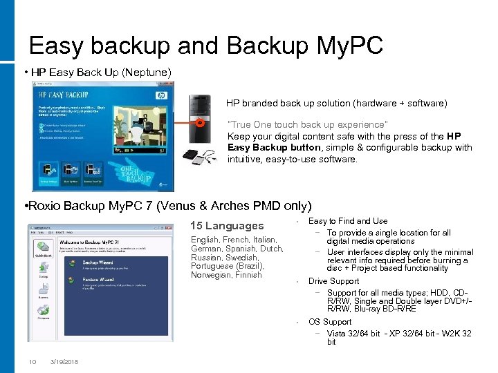 Easy backup and Backup My. PC • HP Easy Back Up (Neptune) HP branded