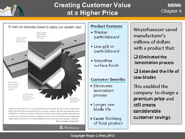 Creating Customer Value at a Higher Price MBM 6 Chapter 4 Weyerhaeuser saved manufacturer’s