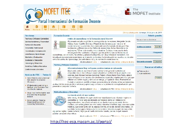 http: //itec-esp. macam. ac. il/portal/ 