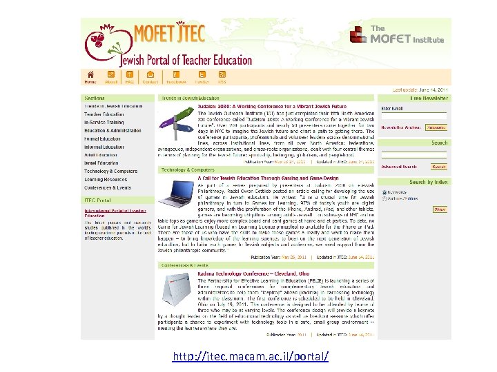 http: //jtec. macam. ac. il/portal/ 