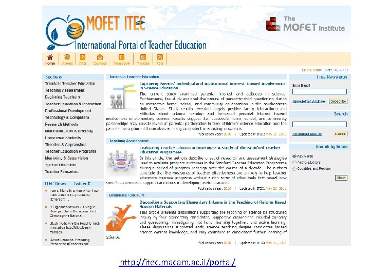 http: //itec. macam. ac. il/portal/ 