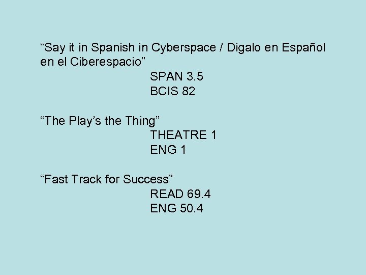 “Say it in Spanish in Cyberspace / Digalo en Español en el Ciberespacio” SPAN