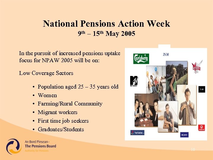 National Pensions Action Week 9 th – 15 th May 2005 In the pursuit