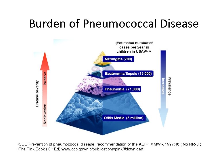 Burden of Pneumococcal Disease • CDC, Prevention of pneumococcal disease, recommendation of the ACIP