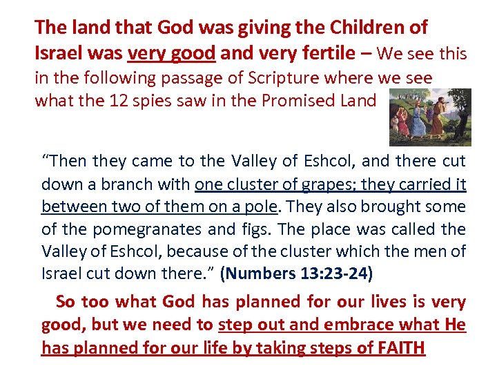 The land that God was giving the Children of Israel was very good and