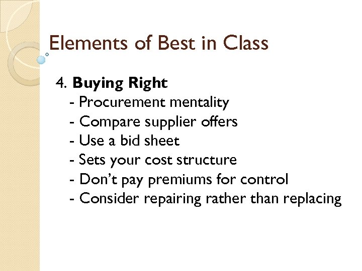 Elements of Best in Class 4. Buying Right - Procurementality - Compare supplier offers