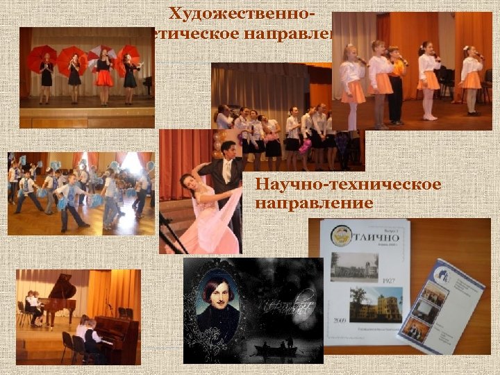 Художественноэстетическое направление Научно-техническое направление 