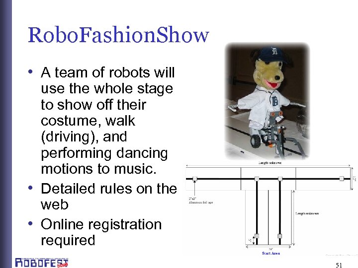 Robo. Fashion. Show • A team of robots will use the whole stage to