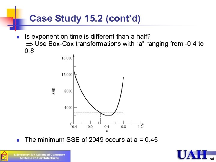Case Study 15. 2 (cont’d) n n Is exponent on time is different than