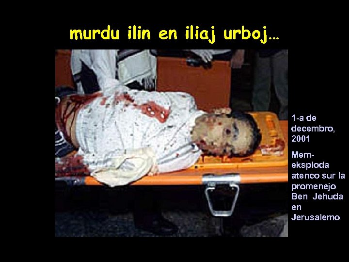 murdu ilin en iliaj urboj… 1 -a de decembro, 2001 Memeksploda atenco sur la