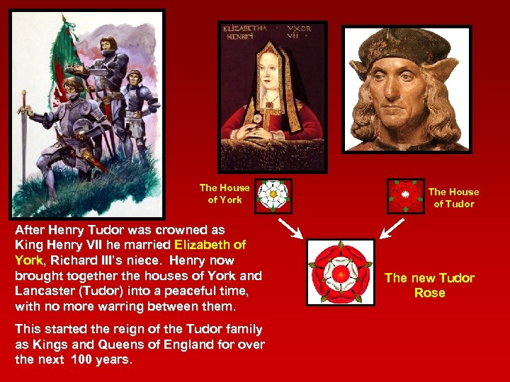 The House of York After Henry Tudor was crowned as King Henry VII he