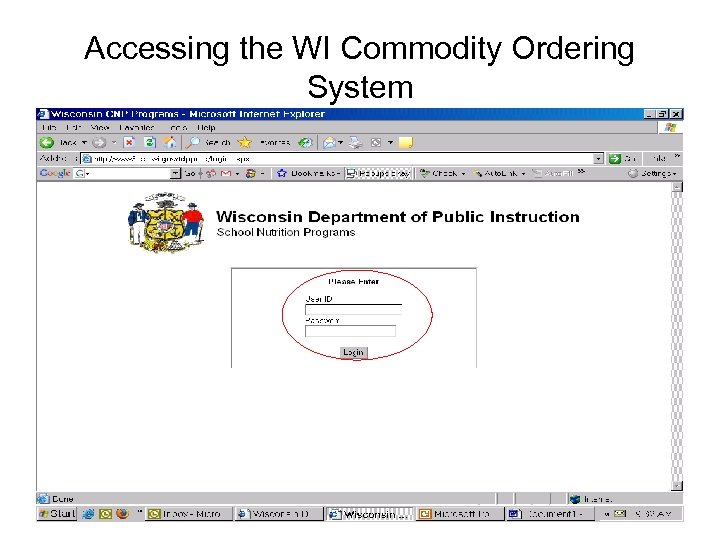 Accessing the WI Commodity Ordering System 