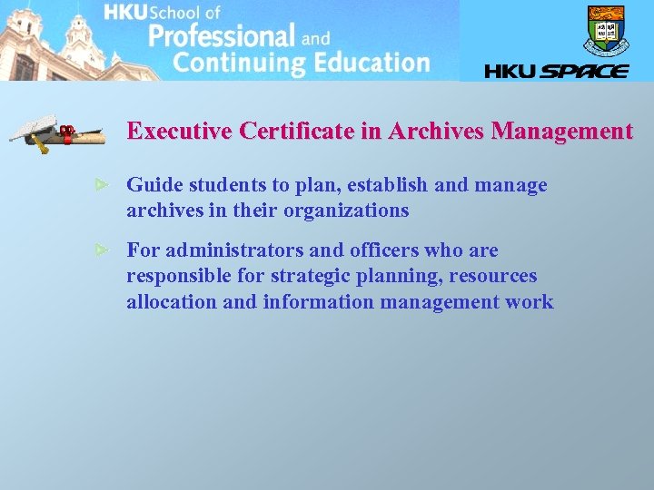 Executive Certificate in Archives Management Guide students to plan, establish and manage archives in