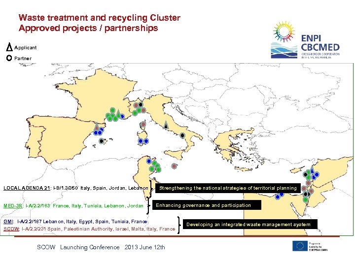 Waste treatment and recycling Cluster Approved projects / partnerships Applicant Partner LOCAL AGENDA 21: