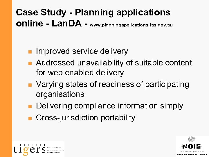 Case Study - Planning applications online - Lan. DA - www. planningapplications. tas. gov.