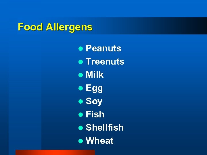 Food Allergens l Peanuts l Treenuts l Milk l Egg l Soy l Fish