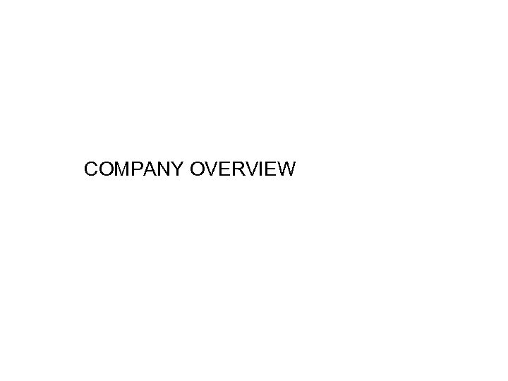 COMPANY OVERVIEW 