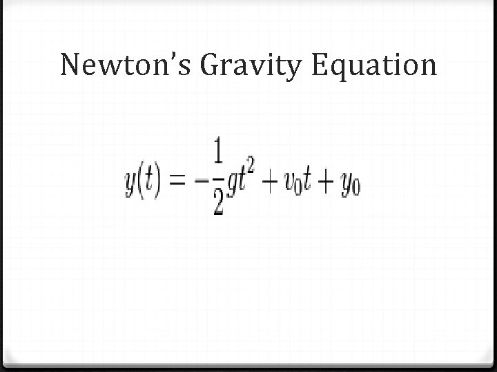 Newton’s Gravity Equation 