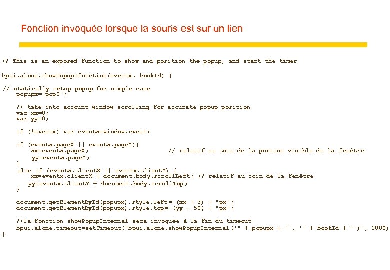 Fonction invoquée lorsque la souris est sur un lien // This is an exposed