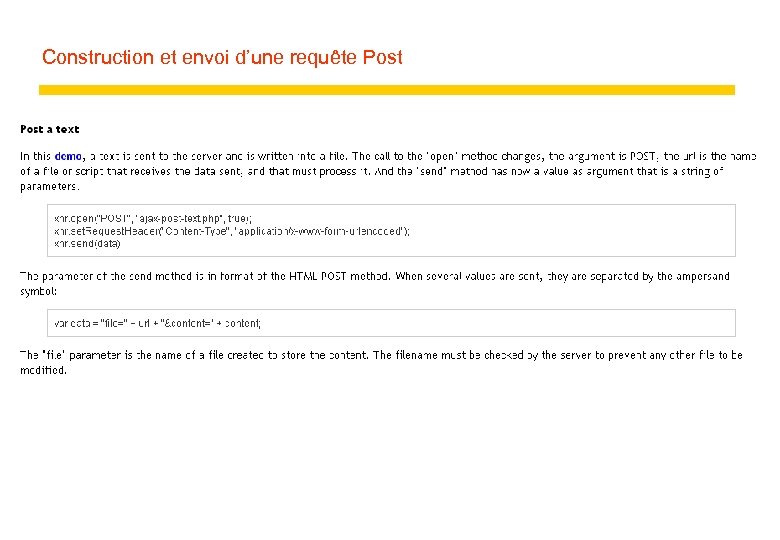 Construction et envoi d’une requête Post 