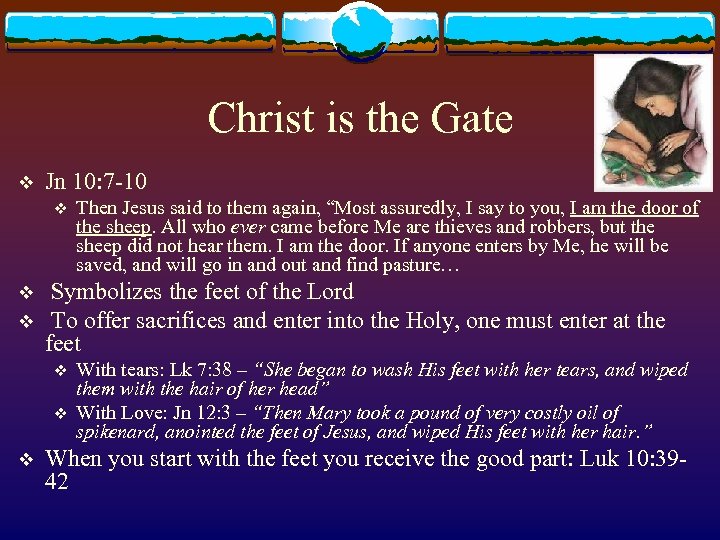 Christ is the Gate v Jn 10: 7 -10 v v v Symbolizes the