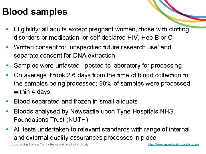 Blood samples • Eligibility: all adults except pregnant women, those with clotting disorders or