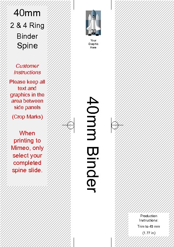 40 mm 2 & 4 Ring Binder Spine Your Graphic Here Customer Instructions (Crop